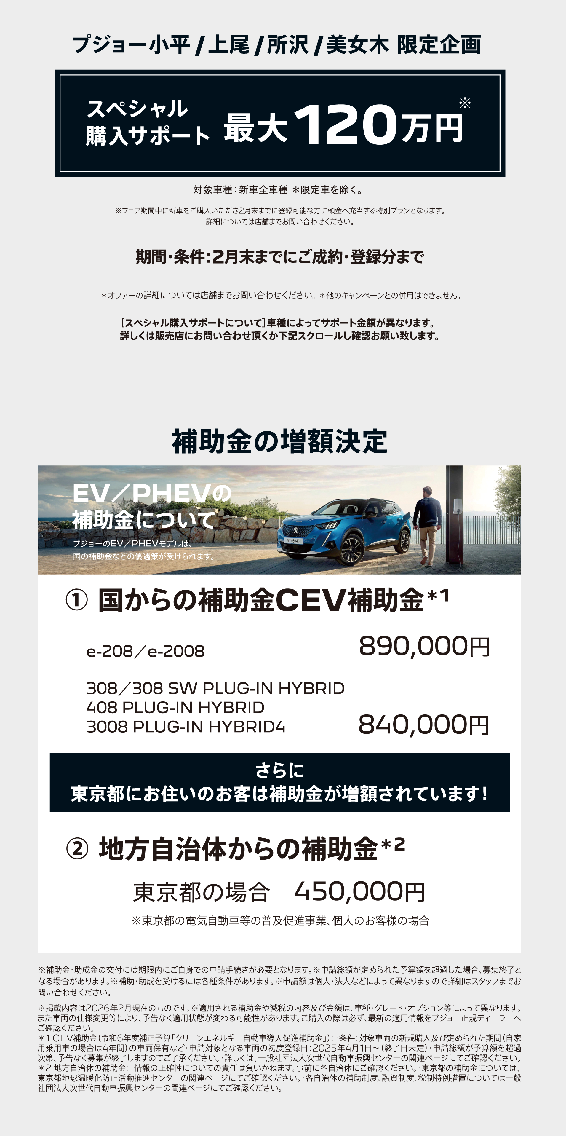 プジョー小平/上尾/所沢/美女木 限定企画